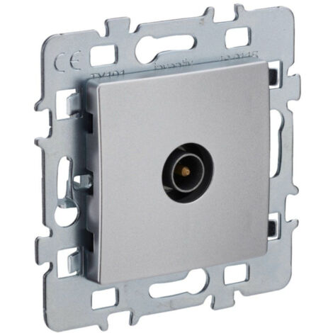 Prise TV Di-Line Argent - INVENTIV' - Connecteur F - Design Moderne
