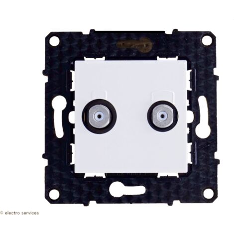 Prise TV double câblo-opérateur Evolution Arnould Finition: Blanc