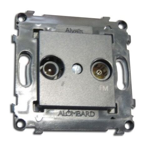 Prise TV/FM anthracite speciale derivation 1 sortie arriere sans plaque fixation vis/griffes ALVAIS SCHNEIDER ELECTRIC ALB83324