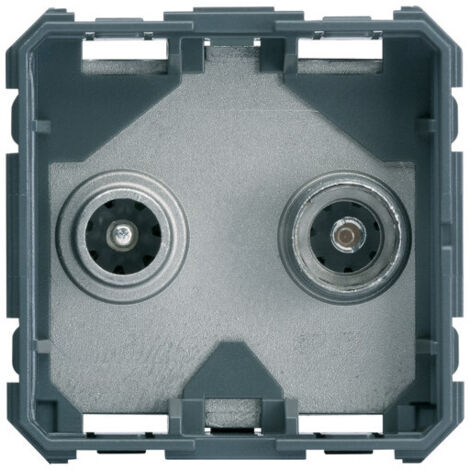 Prise TV + FM gallery direct 2 modules HAGER WXF253
