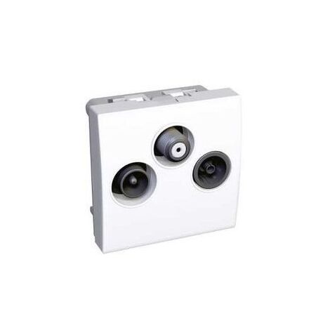 Prise tv/fm/sat 1 entree blanche 45x45mm clipsable Altira SCHNEIDER ELECTRIC ALB44329