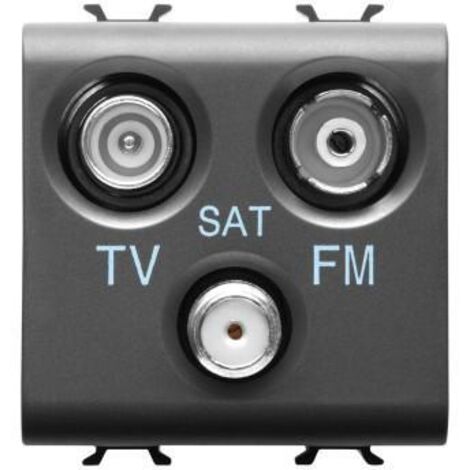 Prise TV+FM+SAT Gewiss Chorus 2 Modules noir GW12382