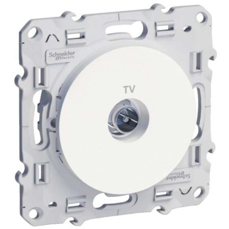 Schneider Electric - prise tv/fm/sat odace 1 entree 'a vis blanc