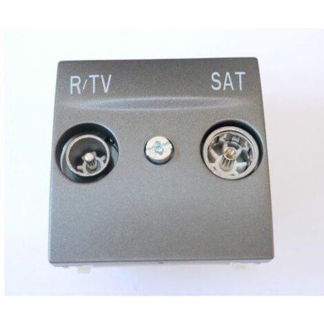 Prise TV-FM-SAT terminal graphite 2M bornes auto sans support ni plaque UNICA Top/Class