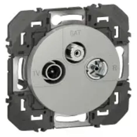 Prise TV R SAT 1 câble dooxie finition alu (600453)