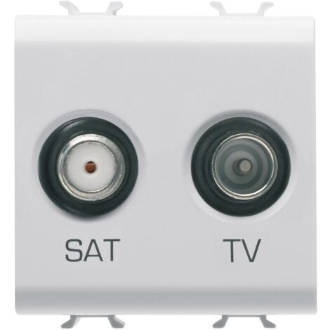 PRISE TV+SAT 2M BLANC SAT. GEWISS GW15383