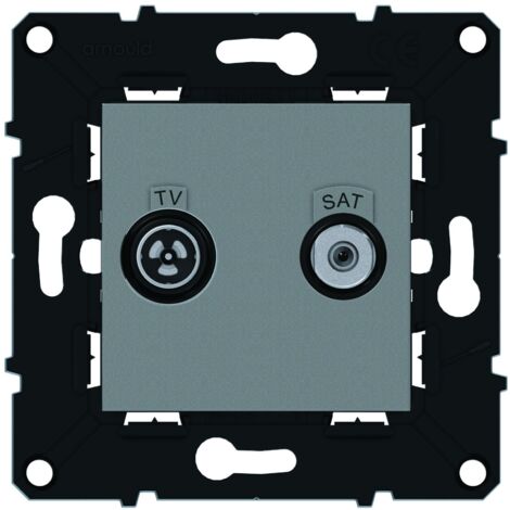 Prise TV-SAT étoile blindée Espace Evolution Magnésium Arnould 64276