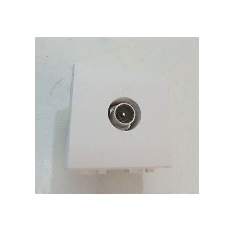 Prise TV simple Ø 9.52mm blanche 2 modules LivingLight BTICINO N4202D/2