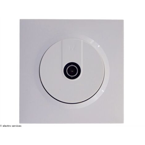 Prise TV simple étoile blindée Dooxie complet Blanc  Griffes: Sans griffes