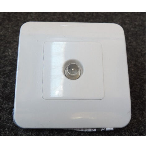 Prise TV sortie F blanc 1 poste 2 modules avec plaque Superswitch Honeywell