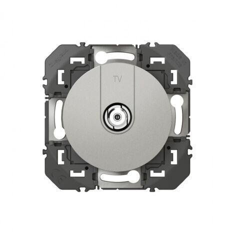 Prise TV type F à visser dooxie finition alu emballage blister (095253)