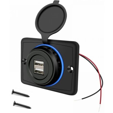 Prise USB 12V Port USB 12V Double Prise USB Camping Car 12V, 3.1A USB Chargeur pour Voiture, Chargeur USB de Voiture pour Voiture Bus Camping Car Bateau