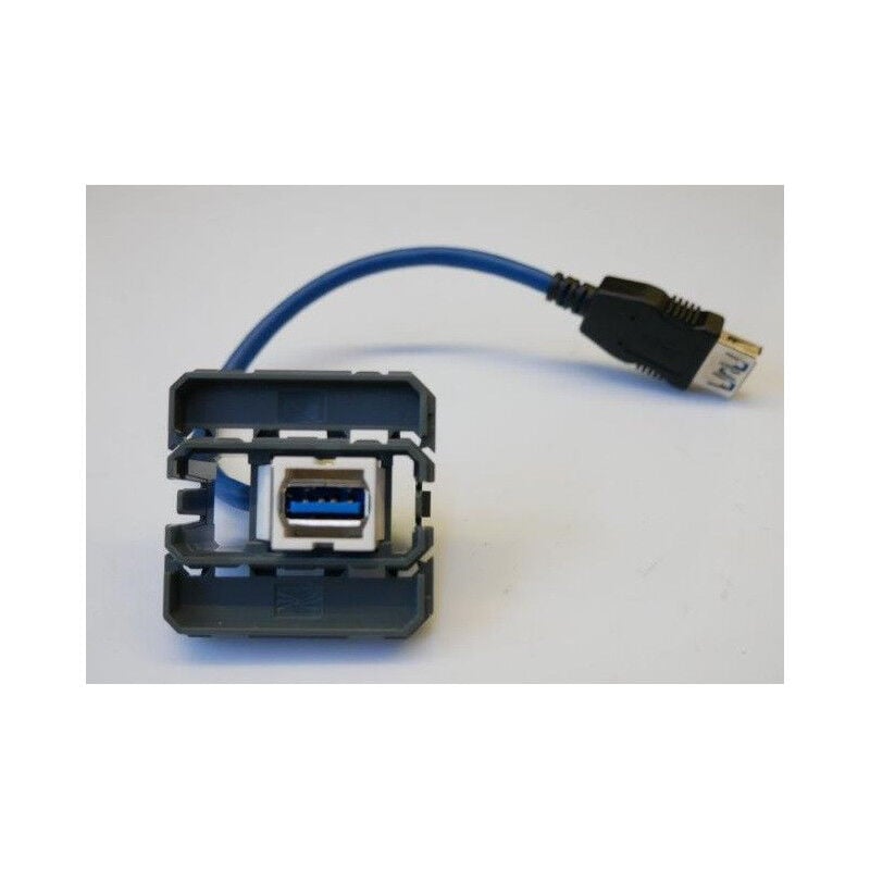 Mécanisme prise usb 3.0 1 poste 2 modules prise traversante sans enjoliveur ni plaque série Gallery Hager