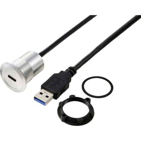 Prise USB-C® (3.1)/prise USB-A (3.0) 1 m Câble argent TC-13376308 TRU COMPONENTS Contenu: 1 pc(s)