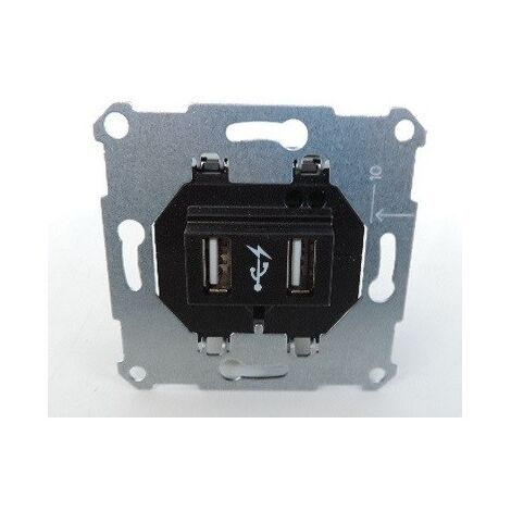 Prise USB double encastré recharge 2 sorties 5V CC 1400mA sans plaque POWER SUPPLY INSERT 1 MERTEN ARTEC SCHNEIDER MTN4366-0000