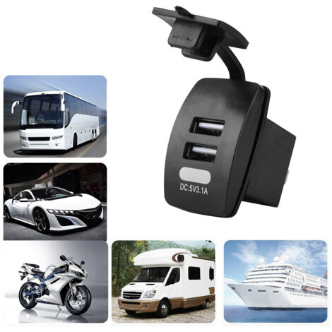 Prise USB double étanche 3.1A pour voiture, bateau et téléphone portable