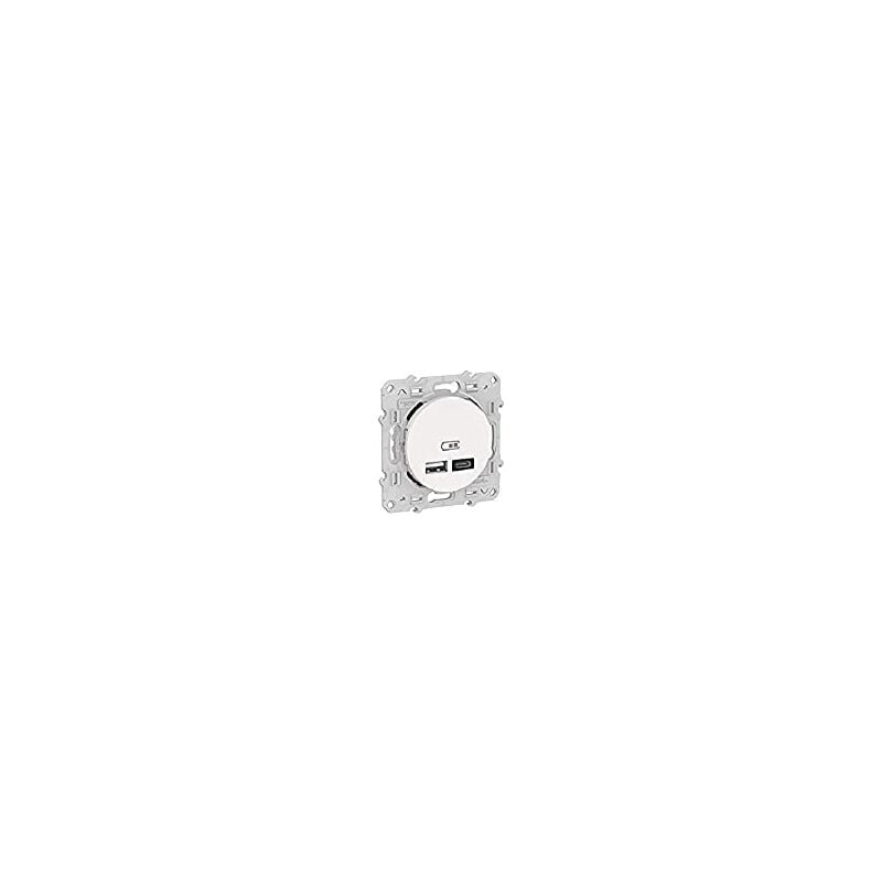 Odace - prise usb double - type a+c - Blanc - 5 Vcc - 2,4A (S520401)