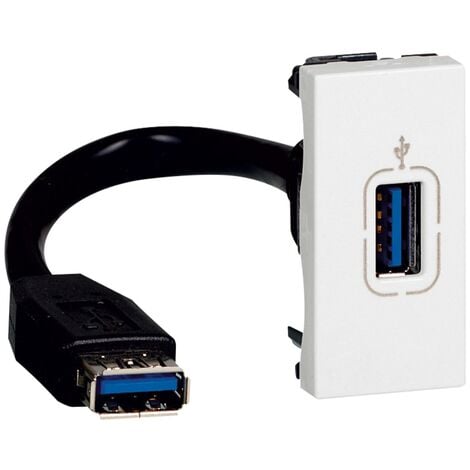 Prise double USB Type-A Mosaic 3A 15W 2 modules - blanc - particulier