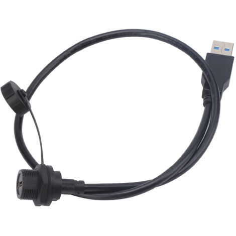 Prise USB Type C étanche femelle à montage panneau avec raccord fileté - E10TPC-TF-F/U3-A-M (0.5M)