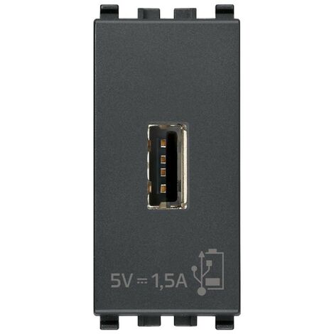 Prise USB Vimar Eikon 5V1.5A gris 20292