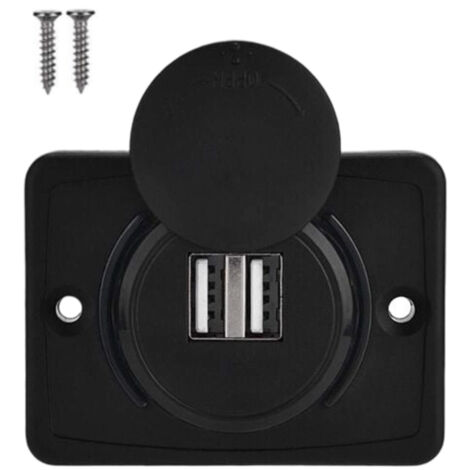 Prise USB Voiture 12V Encastrable, Chargeur USB Voiture, Double Prise USB de Chargeur Adaptateur 2 Ports, USB 3.1A 12V LED Panneau de Chargement étanche pour Camping Car Bateau Marine