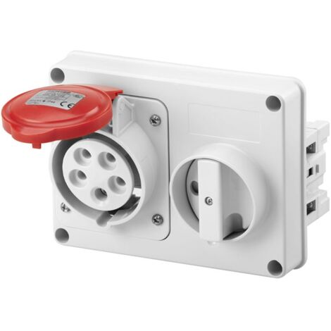 Prise verrouillée Gewiss 3P+N+T 16A IP44 380V sans boîte GW66109