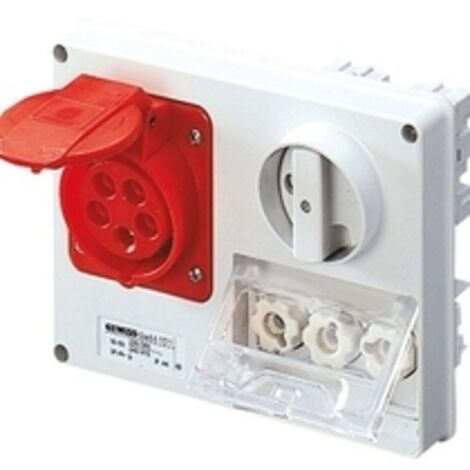 Prise verrouillée Gewiss 3P+T 16A IP44 380V sans boîte GW66130