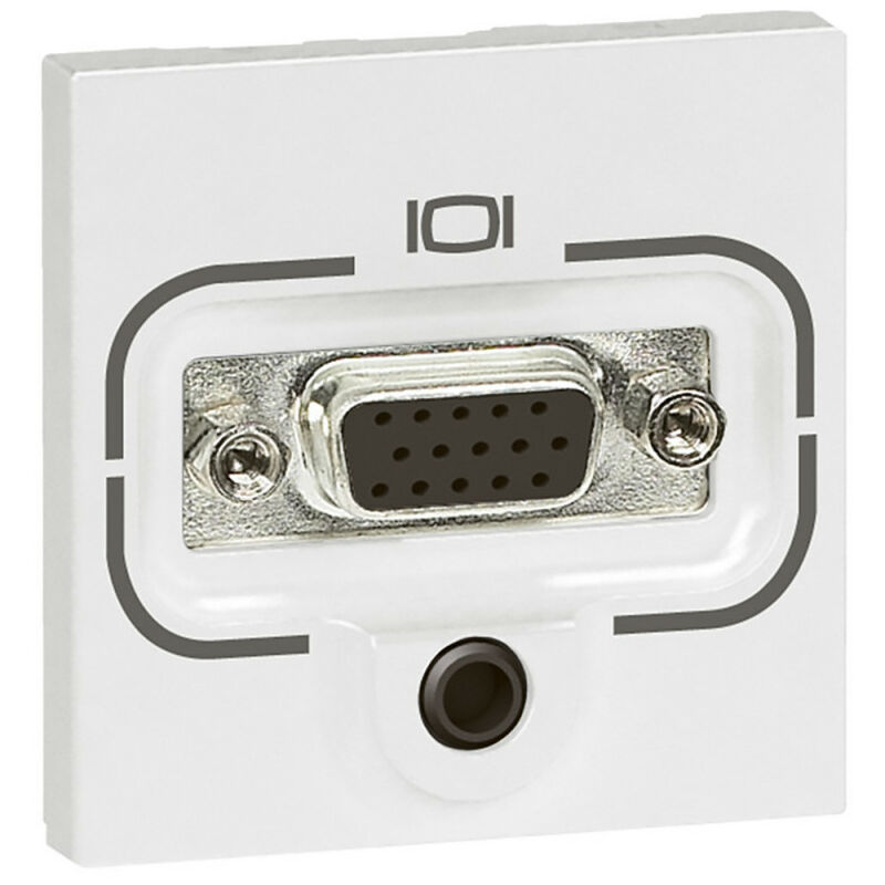 Prise HD 15 femelle + Jack 3,5mm à visser Mosaic 2 modules blanc (078774)