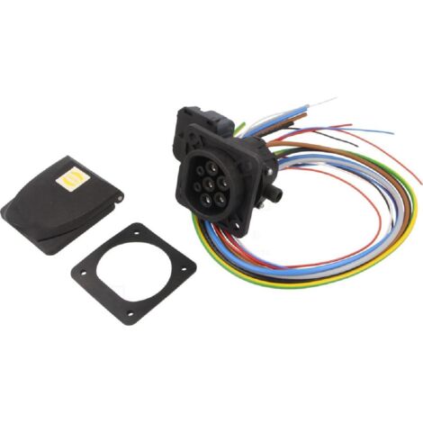 Prise voiture electrique EU - 0.7m 32A triphase 5x6mm2 + 2x0.75mm2