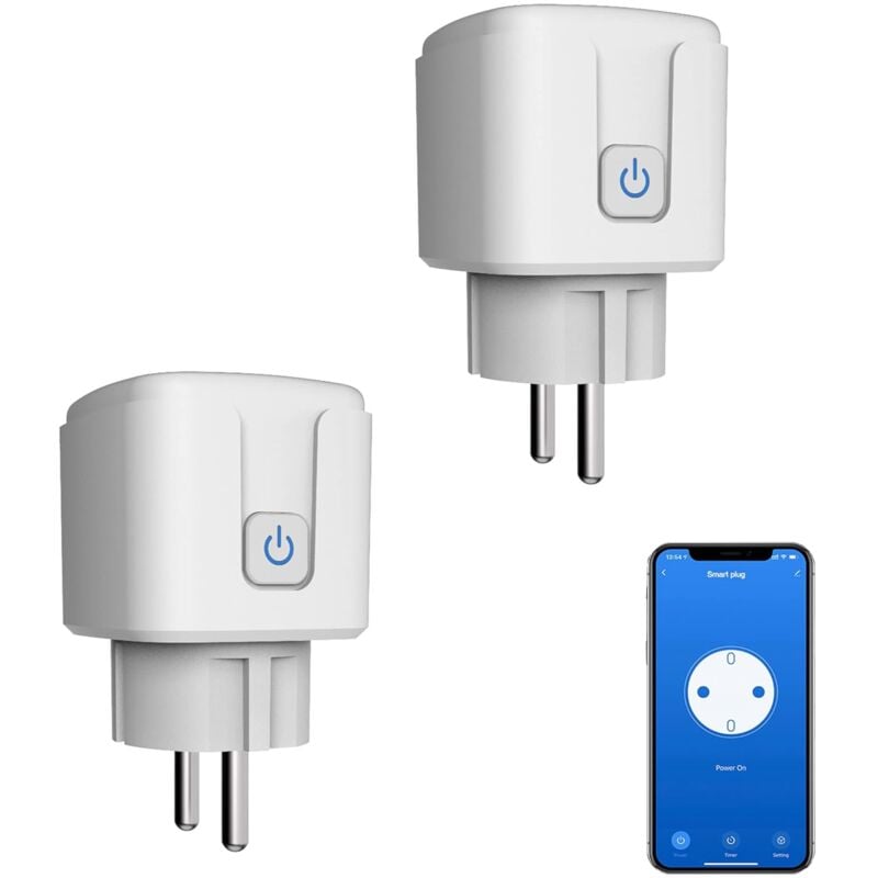 Coocheer - Prise WiFi intelligente : prise intelligente WiFi 16 a avec minuterie et fonction compte à rebours, moniteur d'énergie Smart Socket Switch