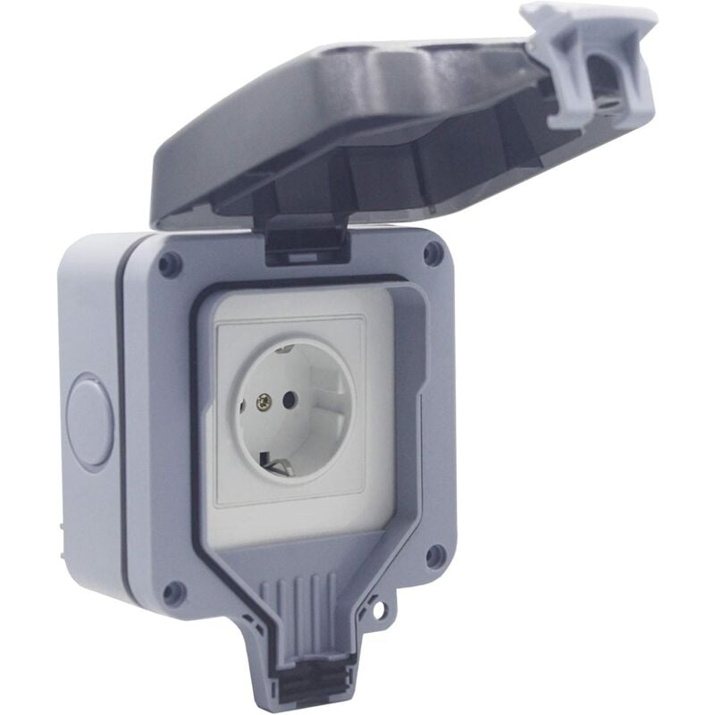Ensoleille - Prise wlan prise intelligente prise Schuko étanche IP66 prise pour pièce humide contrôlable à distance 1 fois, Ensoleillé
