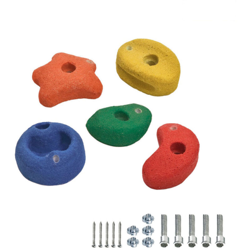 Extension de la tour de jeux Wickey 5 pierres à grimper 90 mm multicolores - Amusement haut en couleur avec montage sûr, set complet, 5 pièces, poids