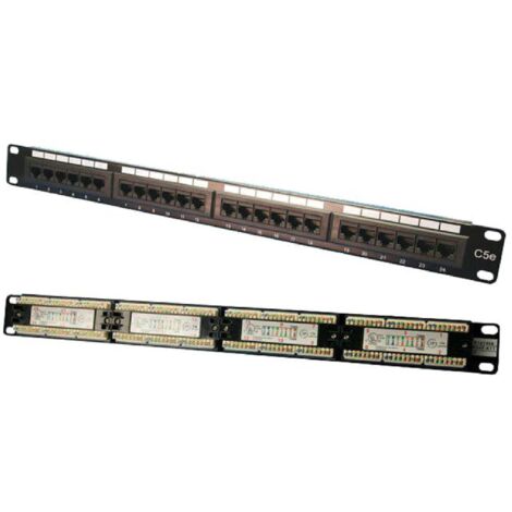 Prises encastrables Ethernet 24 ports - RJ45 cat.5e - noir