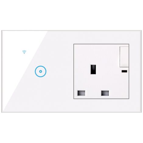 Prises intelligentes 2-en-1 Alexa compatible Bluetooth pour neutre et fil de vie prises murales install Blanc ABS verre trempé