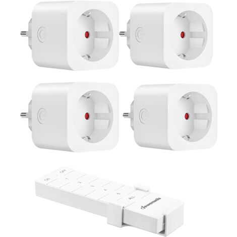 Prises télécommandées ON/OFF 16A 3680W – Télécommande RF jusqu'à 30m – Programmable et extensible – Pour appareils difficiles d'accès
