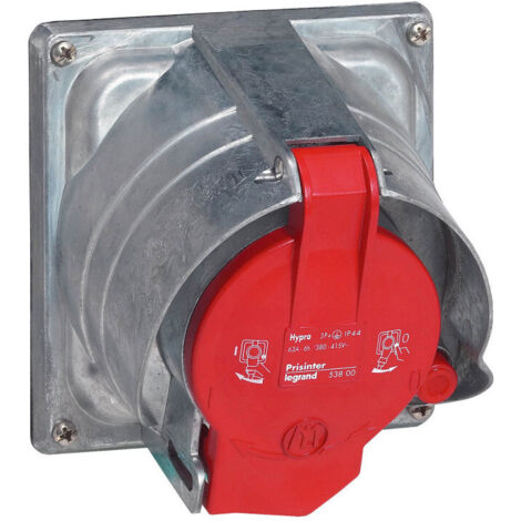 Prisinter fixe Hypra IP44/55 63A - 380V à 415V - 3P+T - métal - LEGRAND