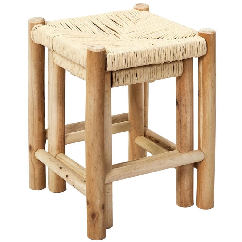 Prisio - Tabourets Gigognes Tressés en Bois de Paulownia