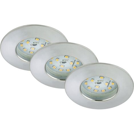 PRISMA - 3 FARETTI LED DA INCASSO FISSI3X5W 400LM IP44 - IN PLASTICA ROTONDI - COLORE ALLUMINIO