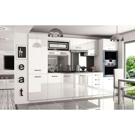 PRISMA | Cocina Completa Modular + Lineal L 300cm 8 piezas | Plan de trabajo INCLUIDO | Conjunto de armario de muebles de cocina