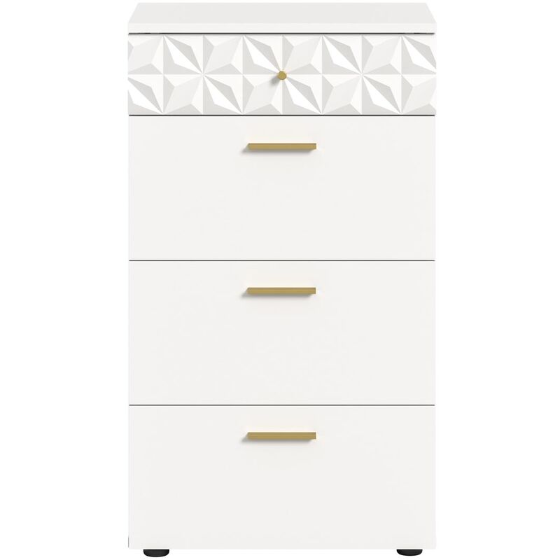 Prisma commode 4 tiroirs blanc.