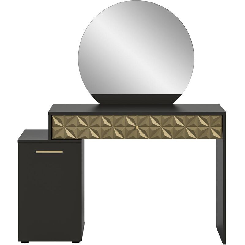 Ebuy24 - Prisma console spejl, 1 porte, 1 tiroir noir.