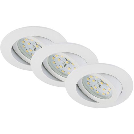 PRISMA - SET 3 FARETTI DA INCASSO diametro 8,2cm 5W colore bianco, luce calda 400 lumen