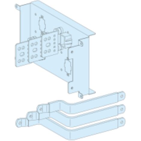 PrismaSeT P Active - Raccordement aval reporté NSX400/630 - fixe Cde manet. - 3P - LVS04455