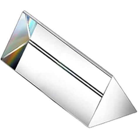 Prisme triangulaire en cristal K9 transparent pour photo arc-en-ciel, prismes optiques en verre, physique, enseignement, spectre de lumière réfracté, 100 mm