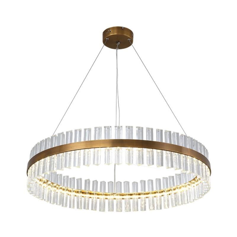 Prismes de cristal de Luxembourg - Lustre 600x50 mm, LED 40W, Laiton