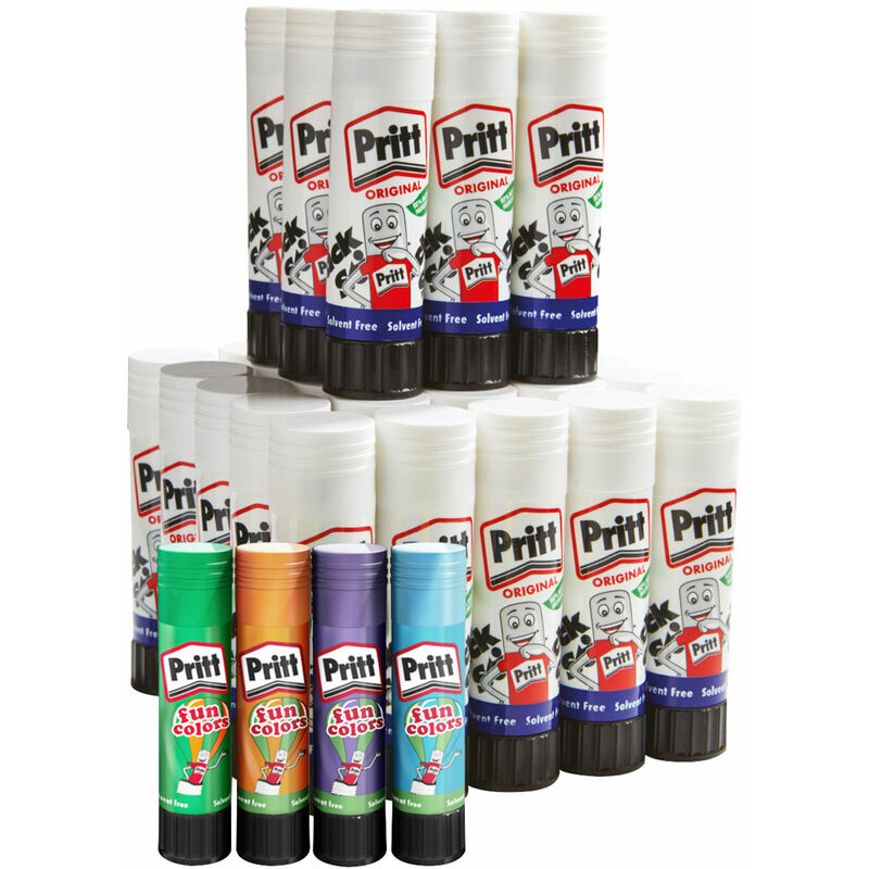 2359266 Glue Sticks 43g Pack of 34 + 4 Free Coloured - Pritt