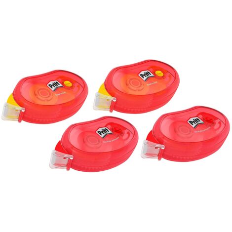 Pritt 9HZCGXBP1X - Rullo adesivo compatto non permanente per adesivo rimovibile e permanente, lunghezza nastro 10 m, larghezza nastro 8,4 mm, set risparmio con 4 rulli adesivi