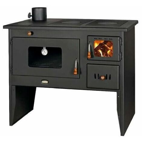 Prity – Cuisinière à bois 16kW – Surface de chauffe 64m² – Chambre de combustion doublée – Acier – Dimensions 990x600x800mm