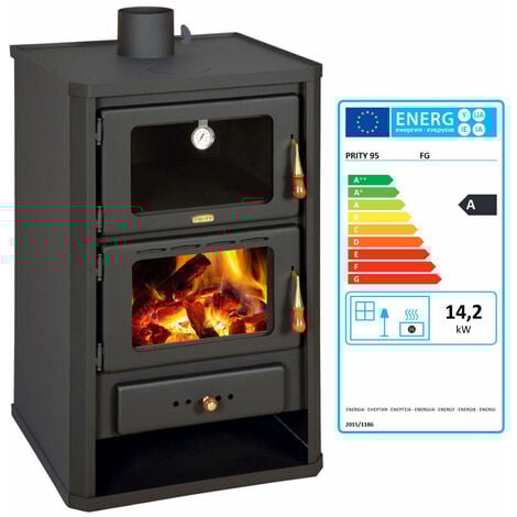 PRITY FG stufa a legna con vano cottura, forno da cucina 14,2 kW EEK A Ecodesign