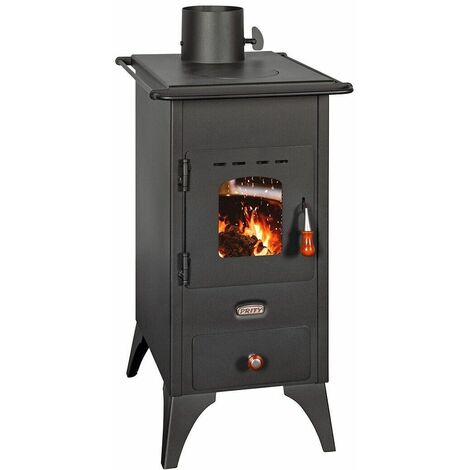 Prity – Poêle à bois Mini SP 5,2 kW – Puissance 5,2 kW – Efficacité 76,9 % – Dimensions 390x470x685 mm – Pour bois et charbon de bois